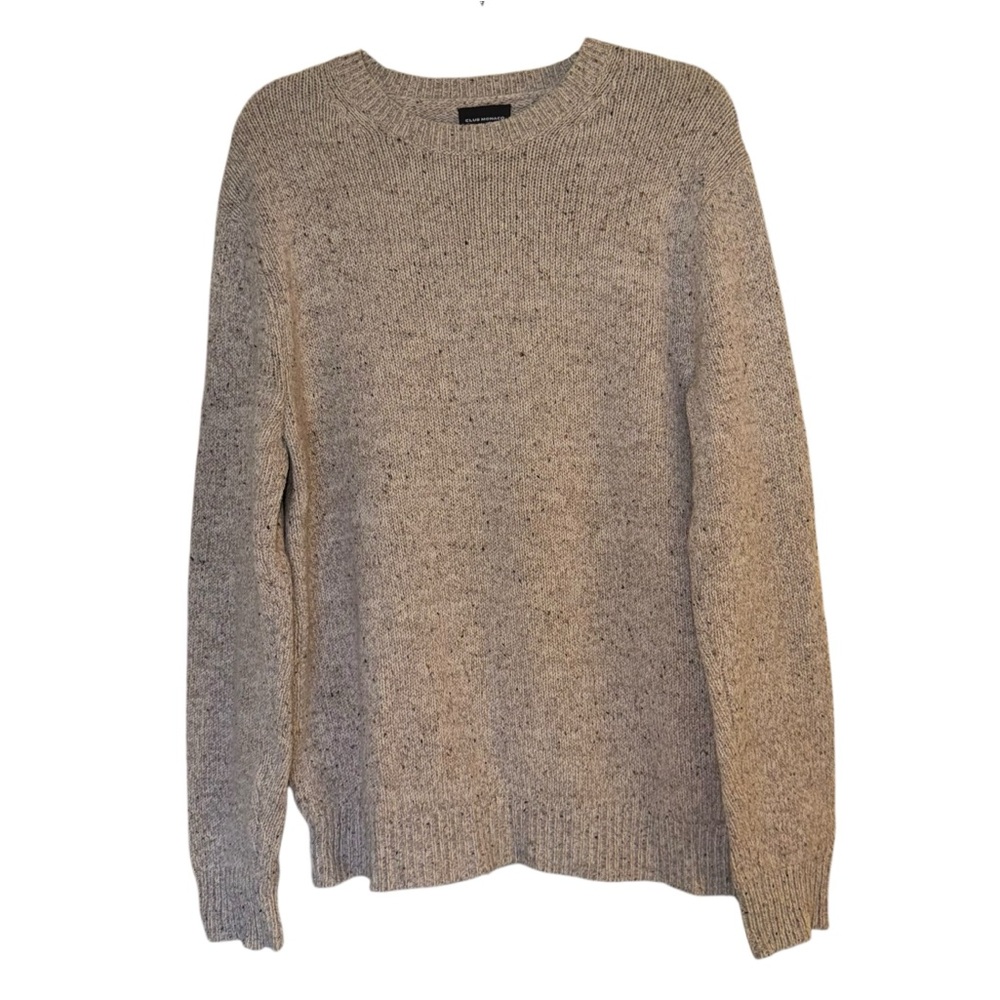 Club Monaco Wool Blend Sweater Men's L Oatmeal Crew Neck Knit